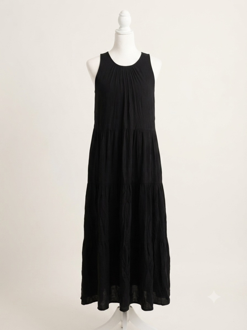 Banana Republic Black Sleeveless Tiered Maxi Dress